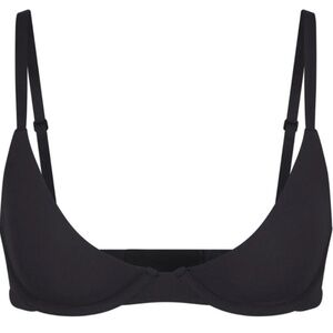 SKIMS Fits Everybody Scoop Plunge Bra Black Onyx Size 32C New With Tags